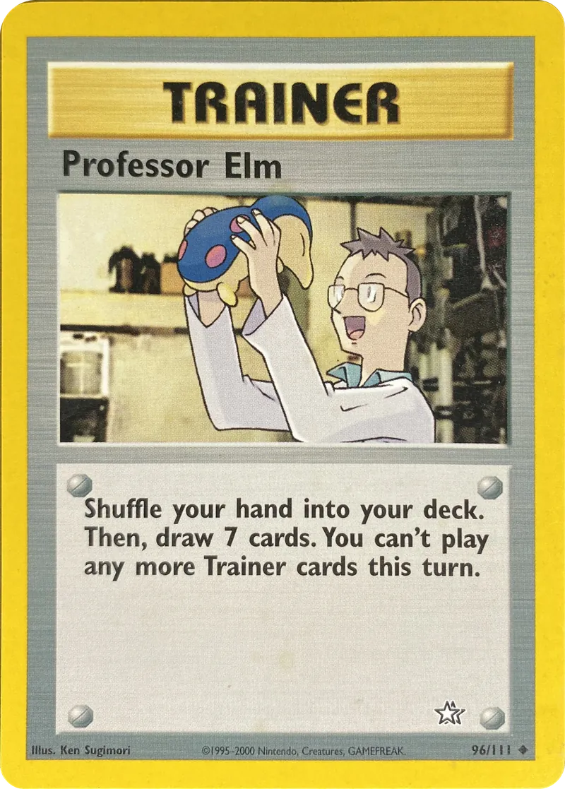 2000 Pokemon Neo Genesis Professor Elm #096/111 Uncommon front