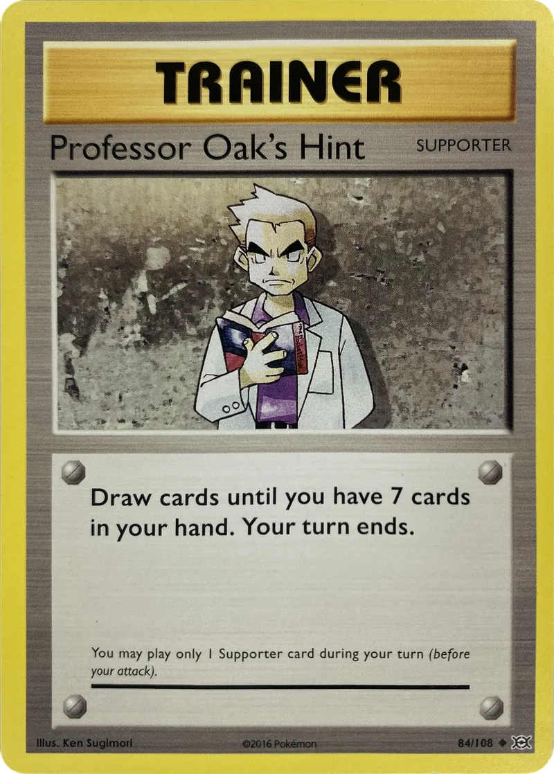 2016 Pokemon XY Evolutions Professor Oak's Hint #84/108 Uncommon front