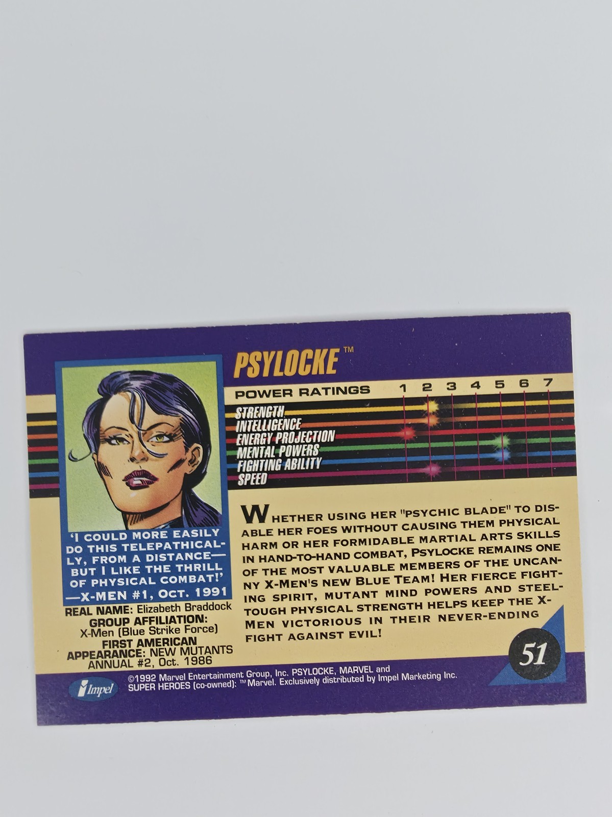Psylocke #51 back