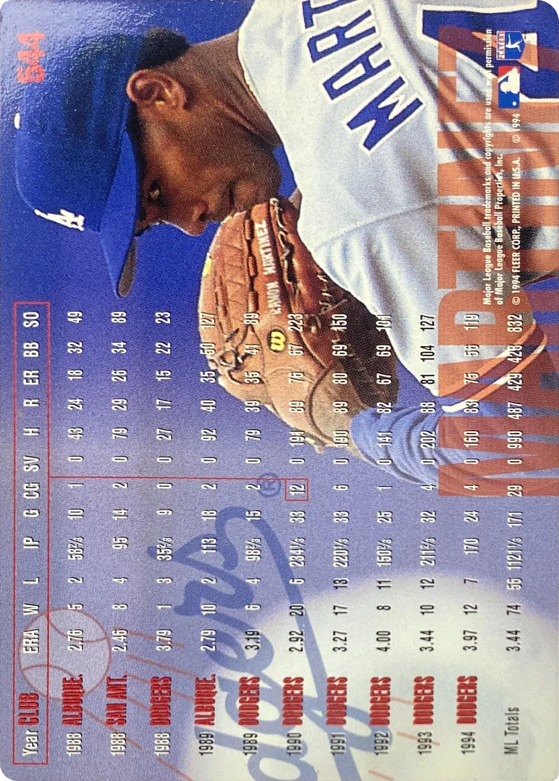 Ramon Martinez #544, back