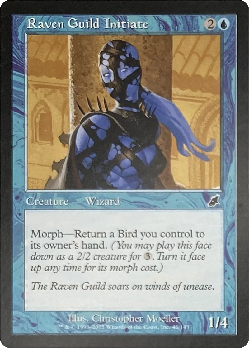 2003 Magic: The Gathering Scourge Raven Guild Initiate #46/143 Common front