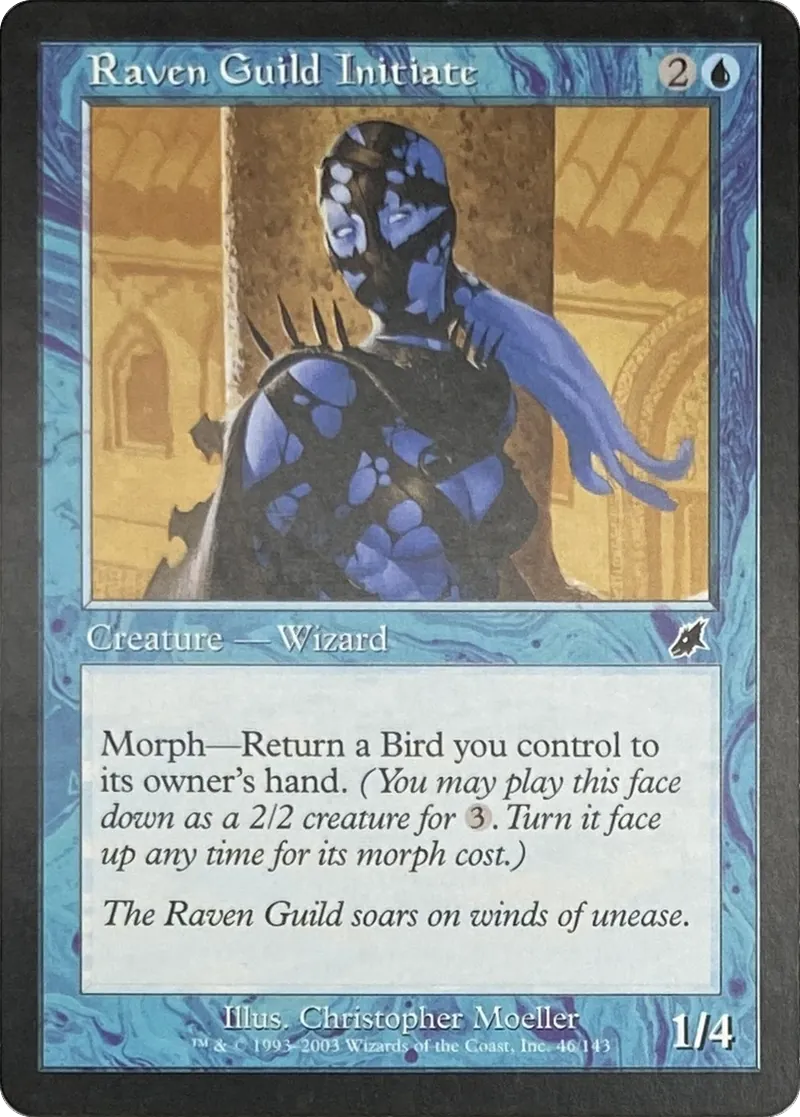2003 Magic: The Gathering Scourge Raven Guild Initiate #46/143 Common front