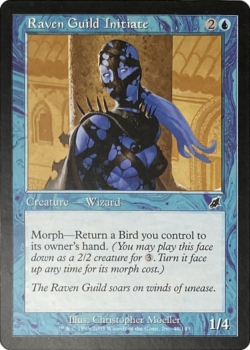 2003 Magic: The Gathering Scourge Raven Guild Initiate #46/143 Common front