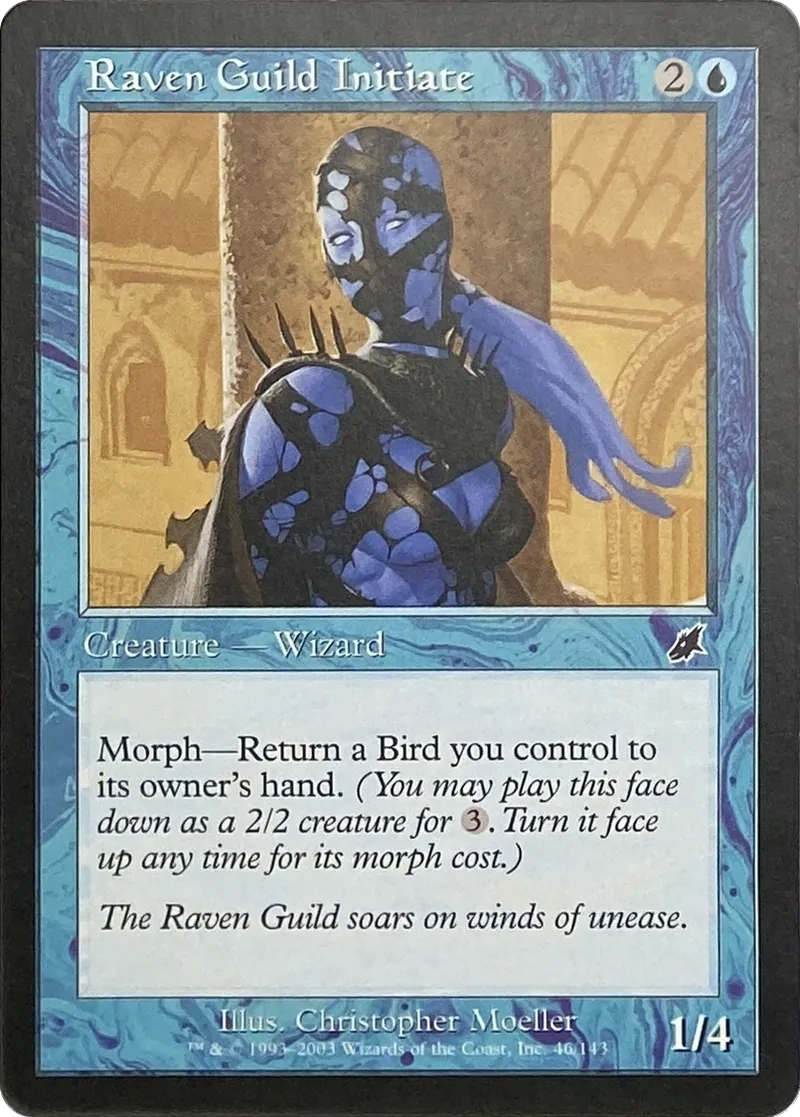 2003 Magic: The Gathering Scourge Raven Guild Initiate #46/143 Common front