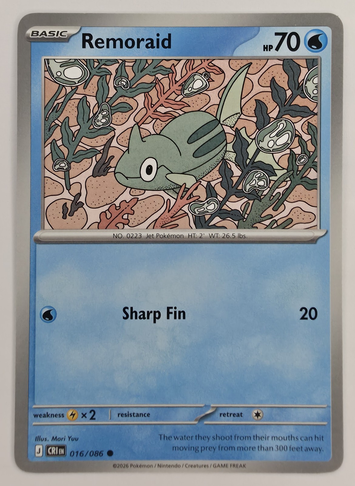 2026 Pokemon Chaos Rising Remoraid #016/086 Common front