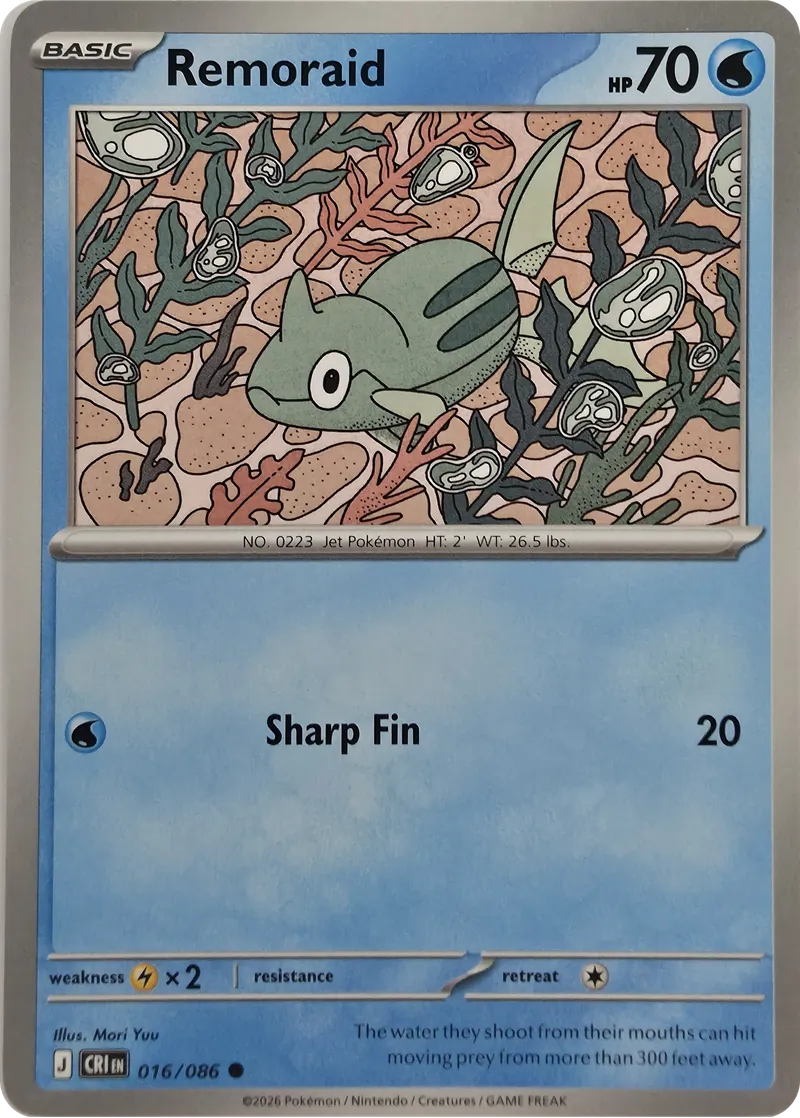 2026 Pokemon Chaos Rising Remoraid #016/086 Common front
