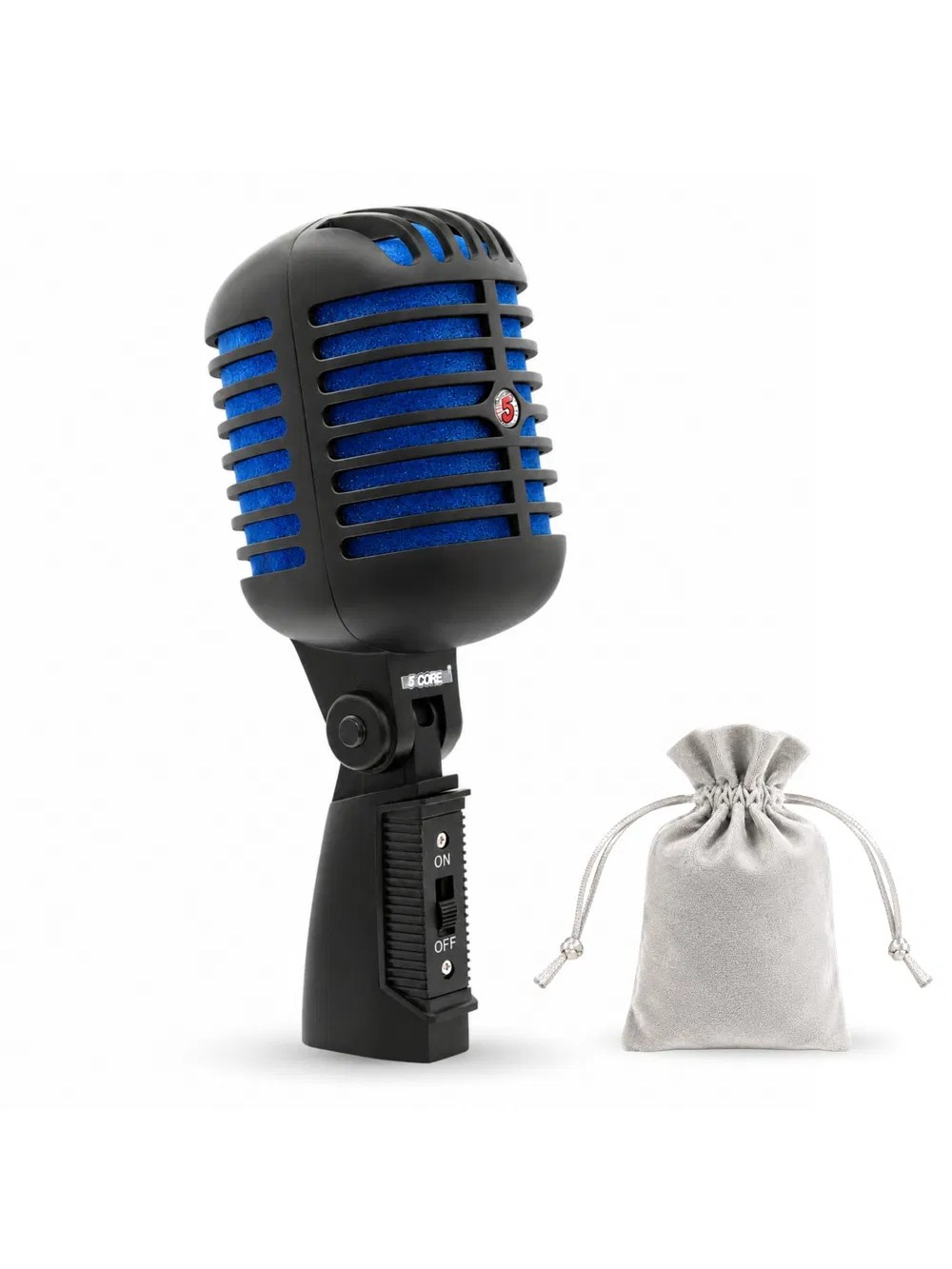Retro dynamic XLR microphone with metal grille and swivel mount, photo 10