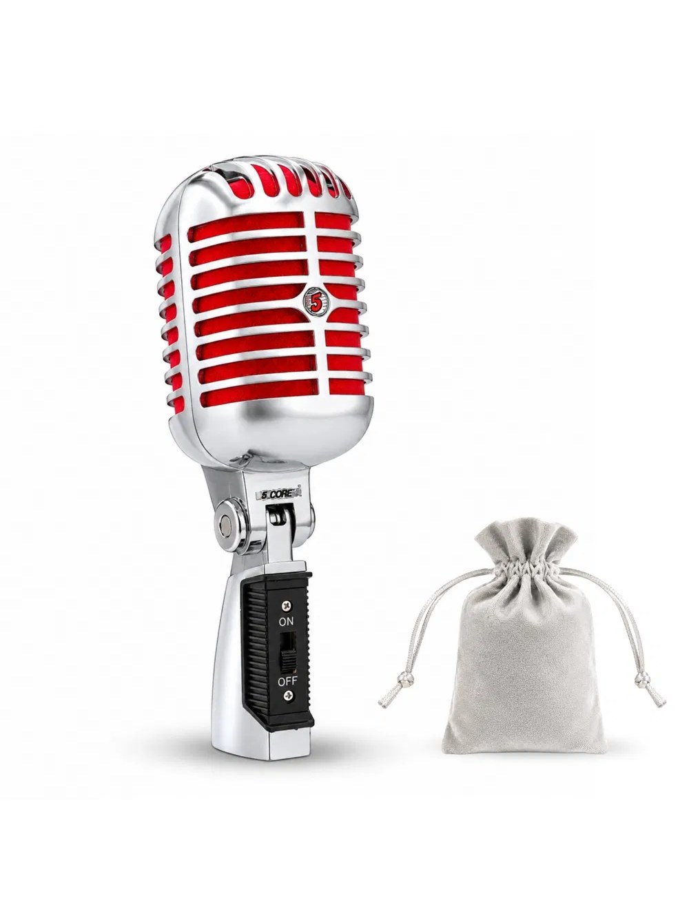 Retro dynamic XLR microphone with metal grille and swivel mount, photo 13