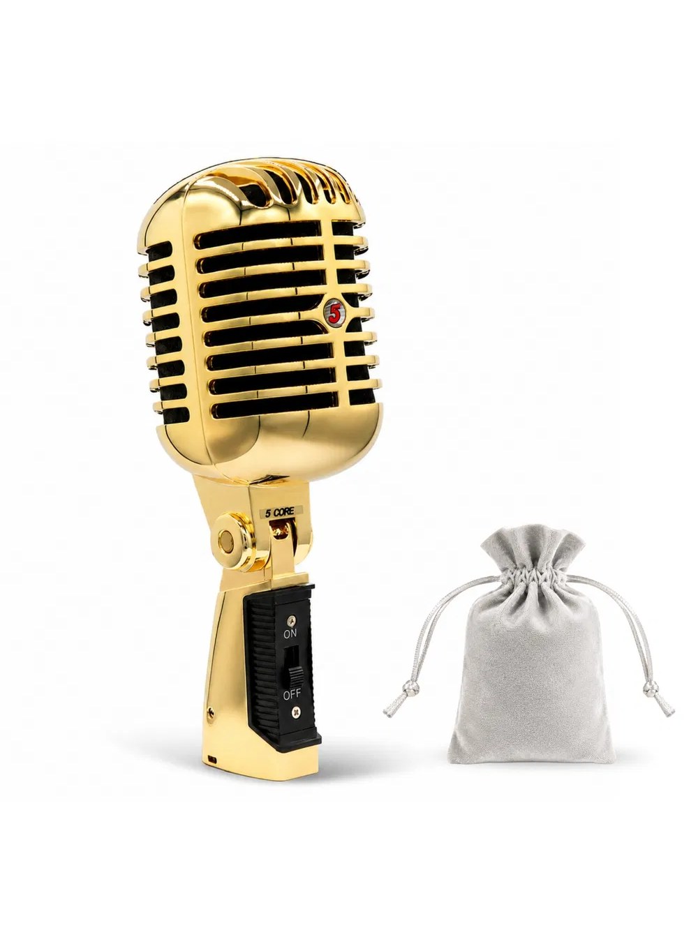 Retro dynamic XLR microphone with metal grille and swivel mount, photo 5