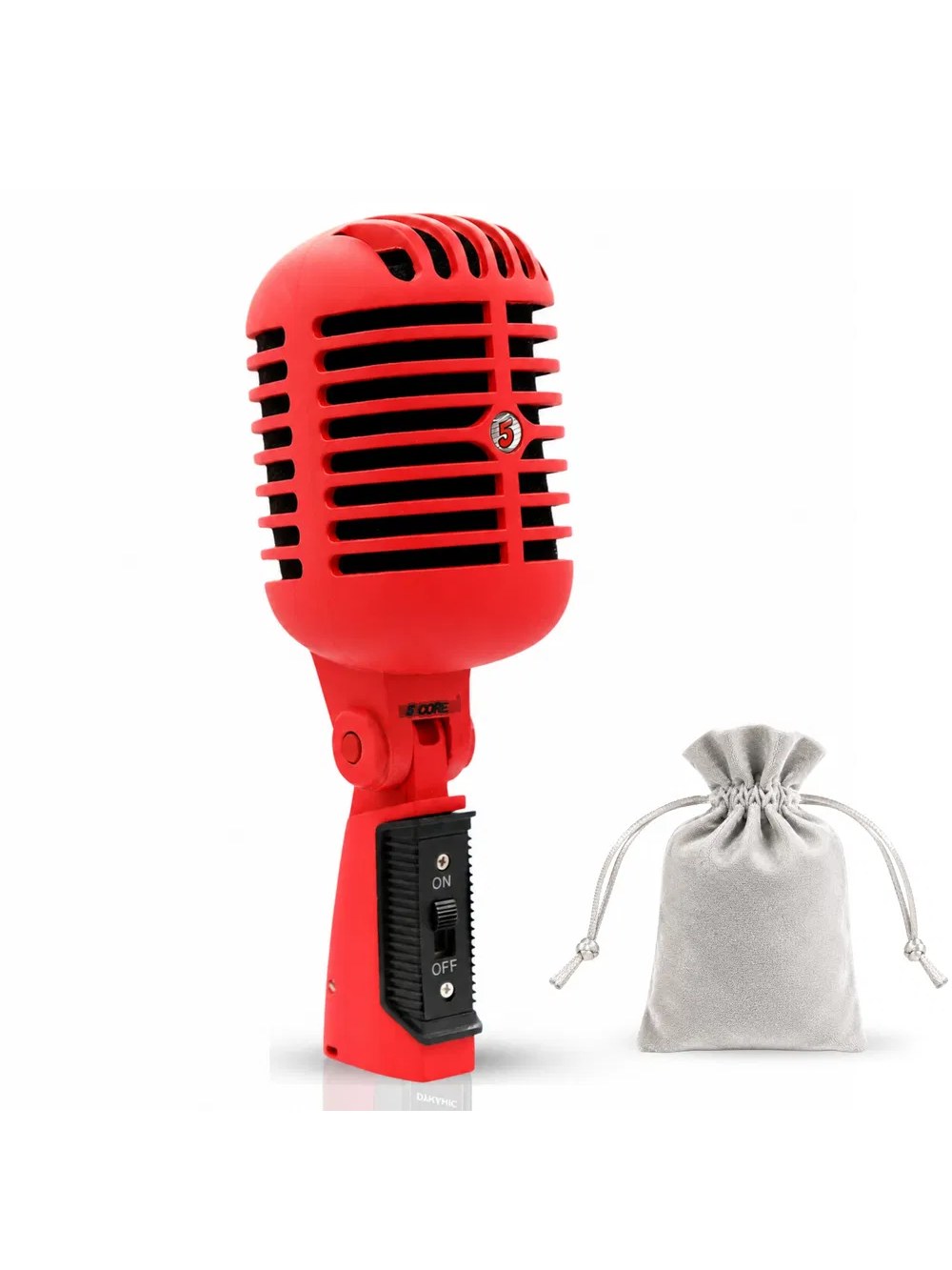 Retro dynamic XLR microphone with metal grille and swivel mount, photo 6
