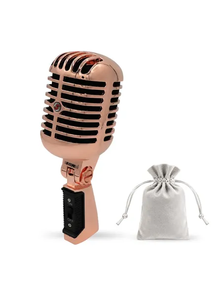 Retro dynamic XLR microphone with metal grille and swivel mount, photo 7