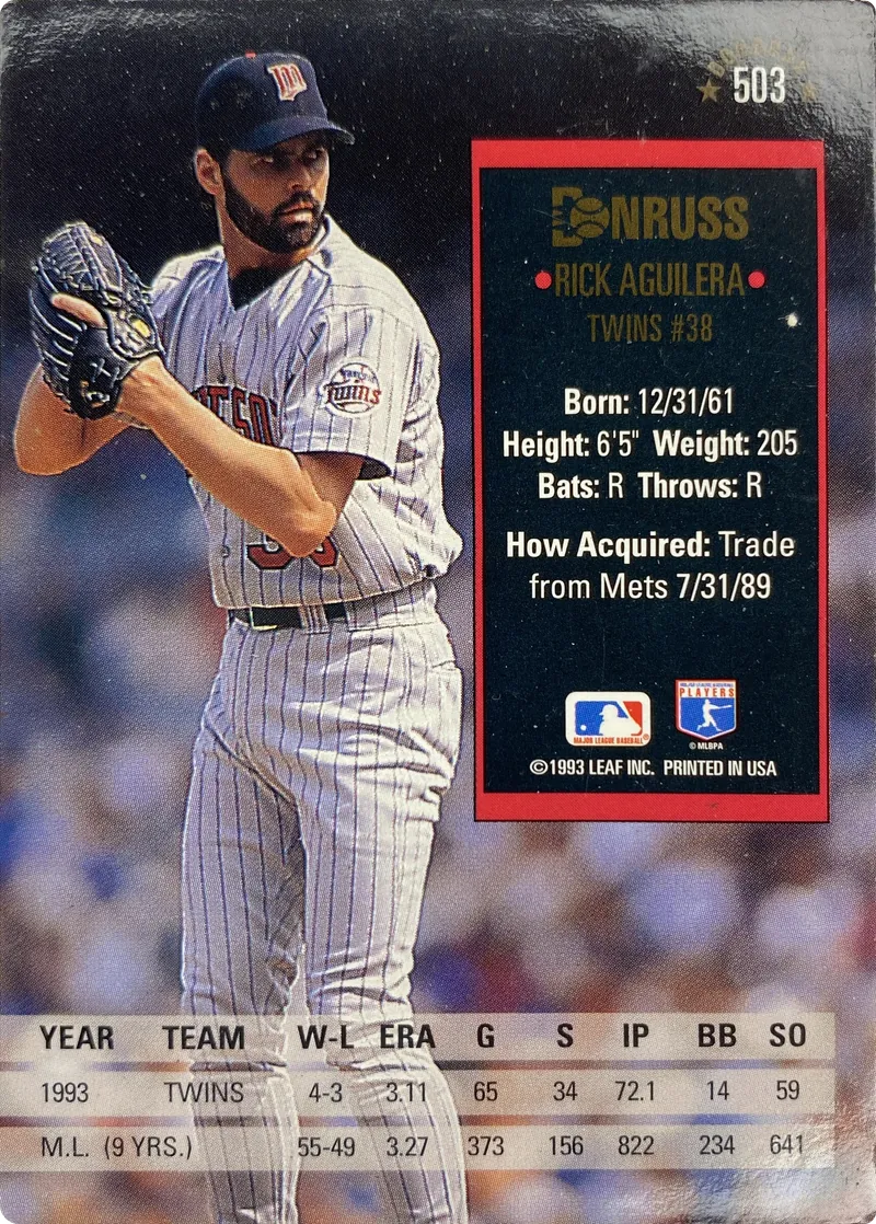 Rick Aguilera #503, back