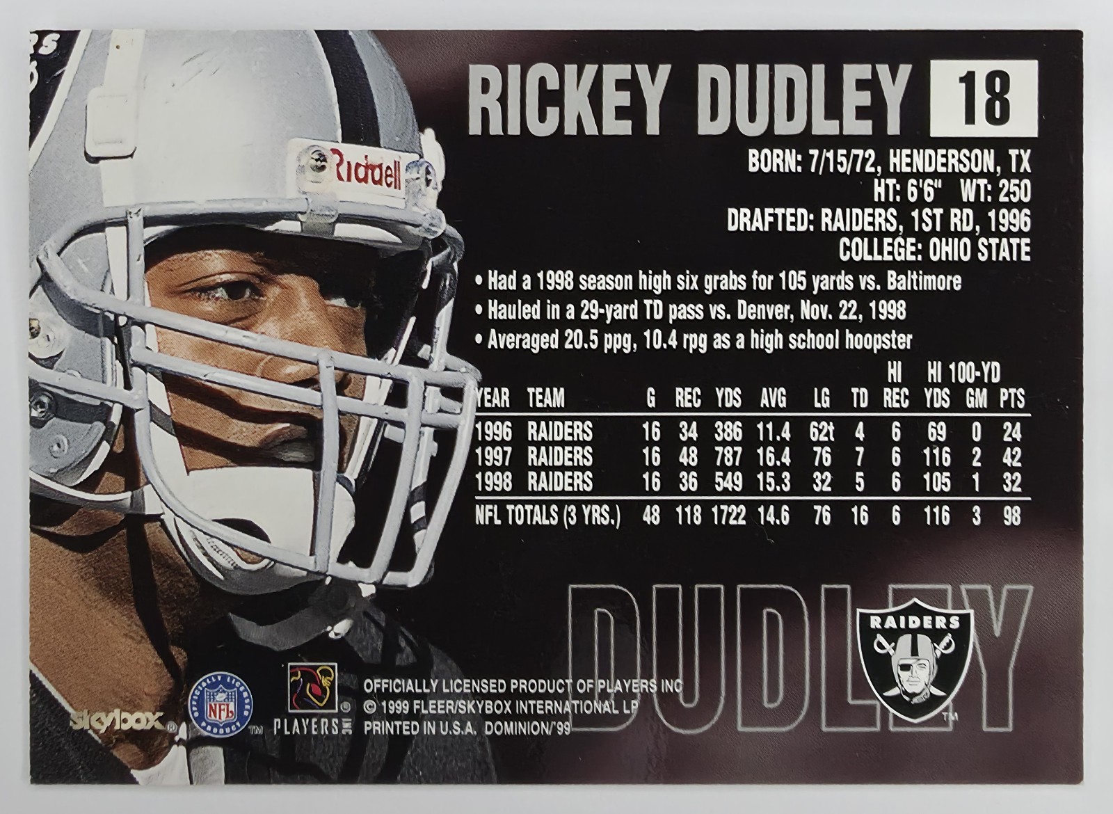 Rickey Dudley back