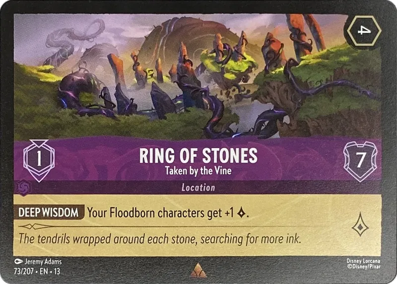 2026 Disney Lorcana Attack of the Vine! Ring of Stones - Taken by the Vine #73/207 Rare front