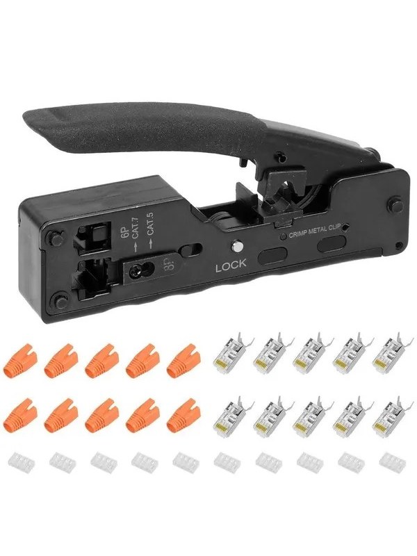 RJ45 Crimping Tool Kit, Cat5/Cat6/Cat7 Connectors Included, photo 3