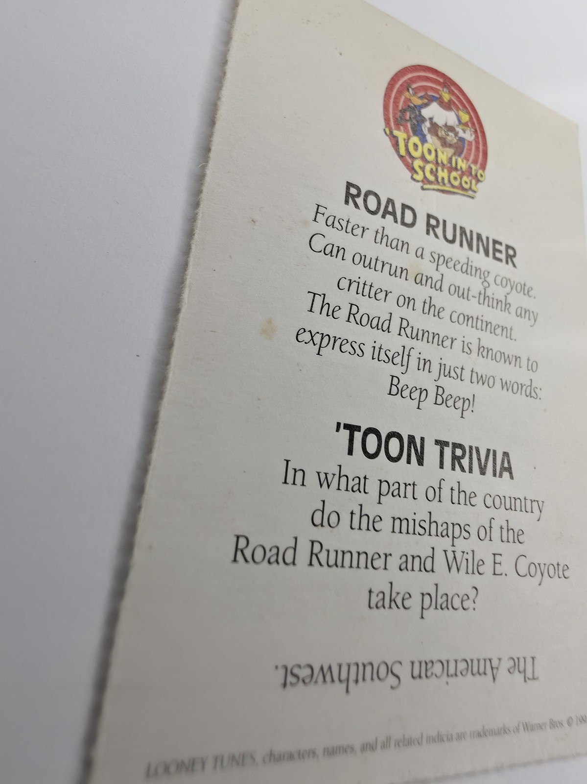 Road Runner 'Toon In To School card photo 4