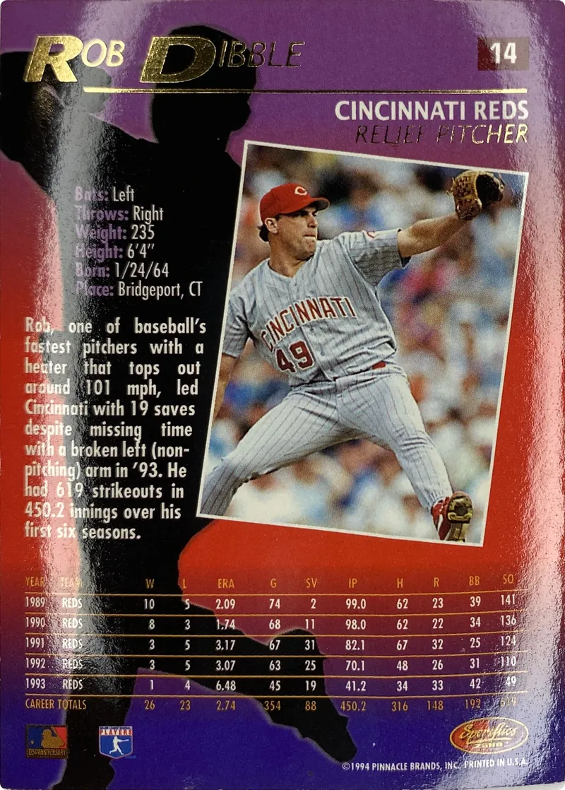 Rob Dibble #14, back