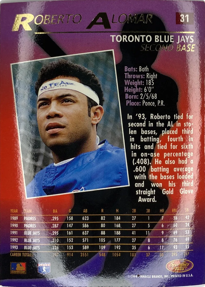 Roberto Alomar #31, back
