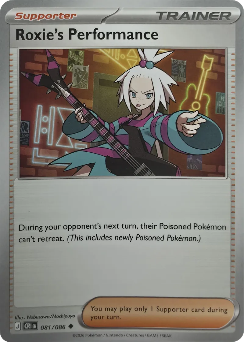 2026 Pokemon Chaos Rising Roxie's Performance #081/086 Uncommon Trainer front