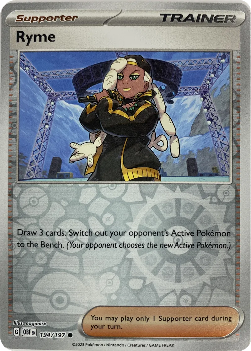 2023 Pokemon Obsidian Flames Ryme #194/197 Common Trainer front