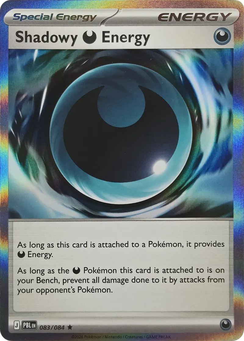 2026 Pokemon Pitch Black Shadowy Darkness Energy #083/084 Holo Rare front