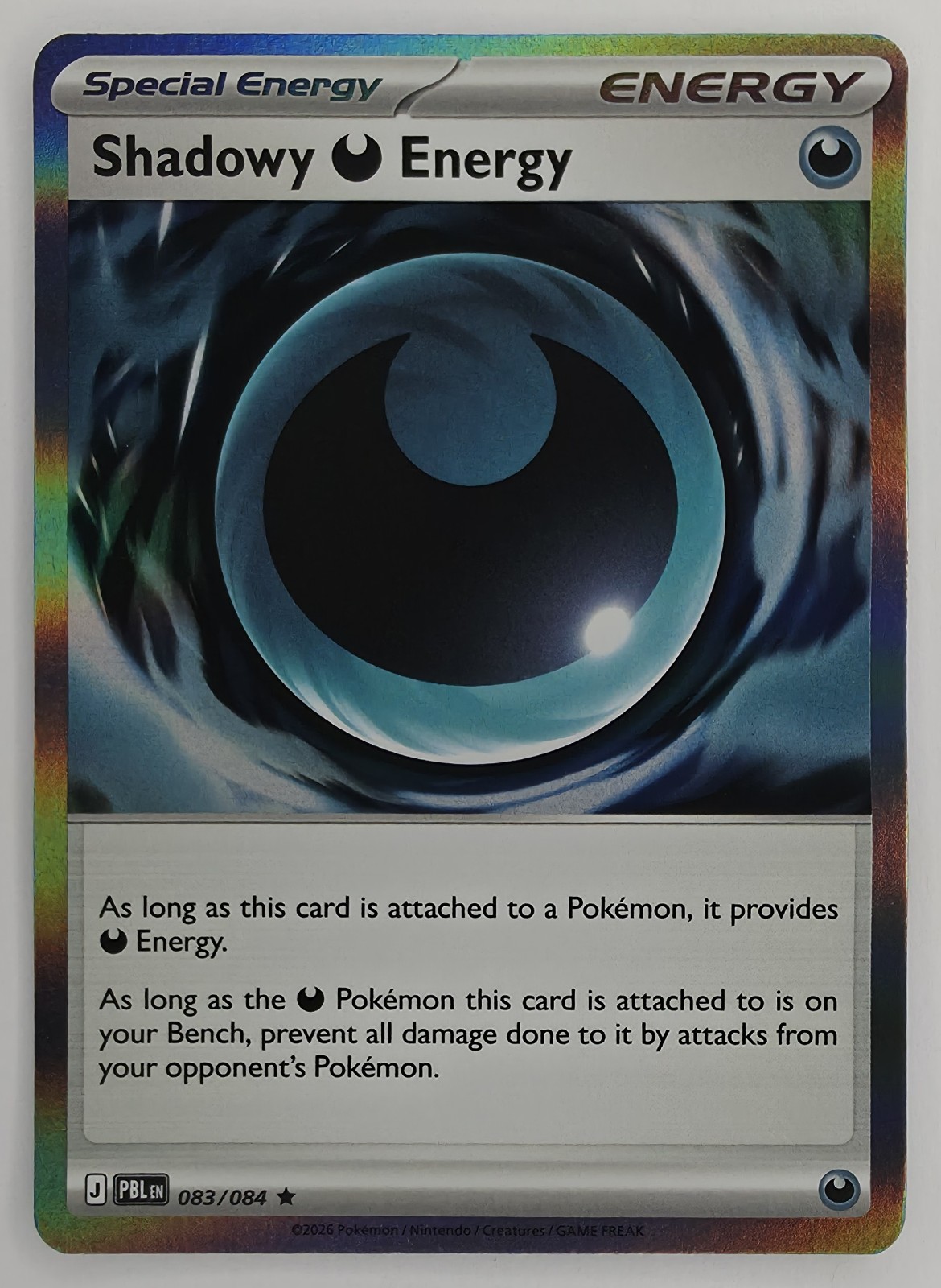 2026 Pokemon Pitch Black Shadowy Darkness Energy #083/084 Holo Rare front