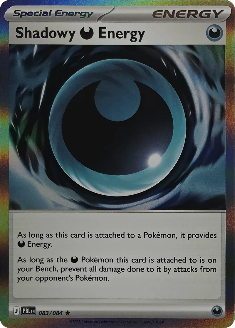 2026 Pokemon Pitch Black Shadowy Darkness Energy #083/084 Holo Rare front