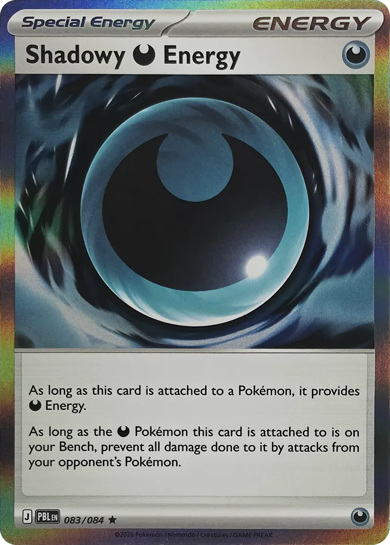 2026 Pokemon Pitch Black Shadowy Darkness Energy #083/084 Holo Rare front
