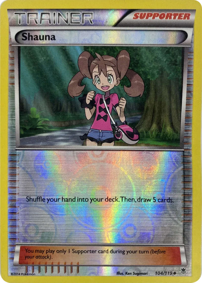 2014 Pokemon XY Phantom Forces Shauna #104/119 Reverse Holo Uncommon front