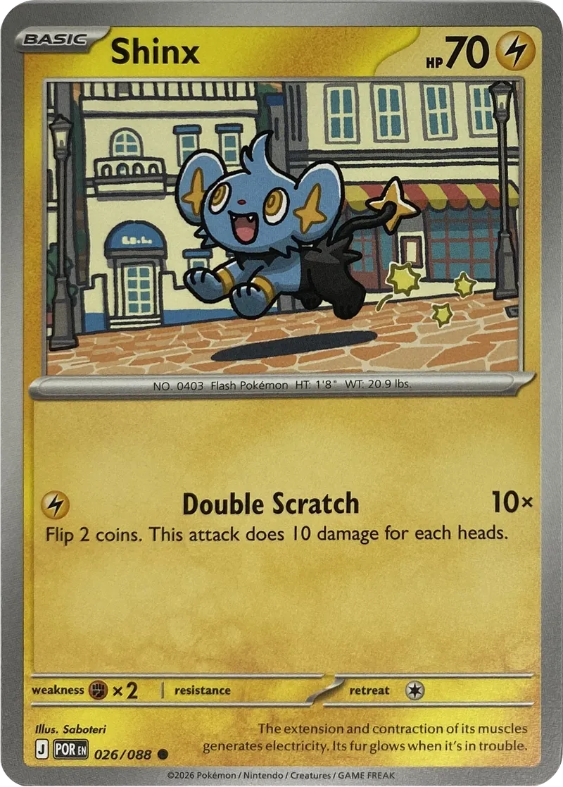 2026 Pokemon Perfect Order Shinx #026/088 Common front