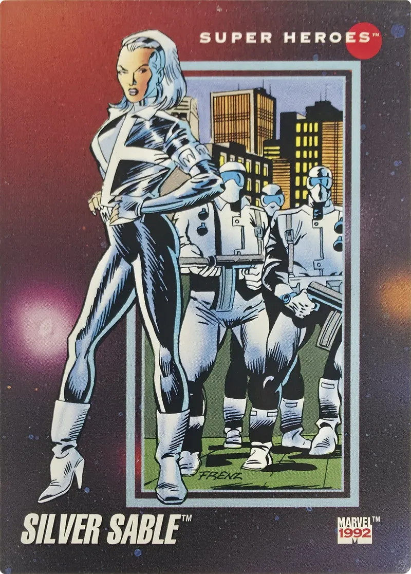 1992 Impel Marvel Universe Series III Silver Sable #65, front