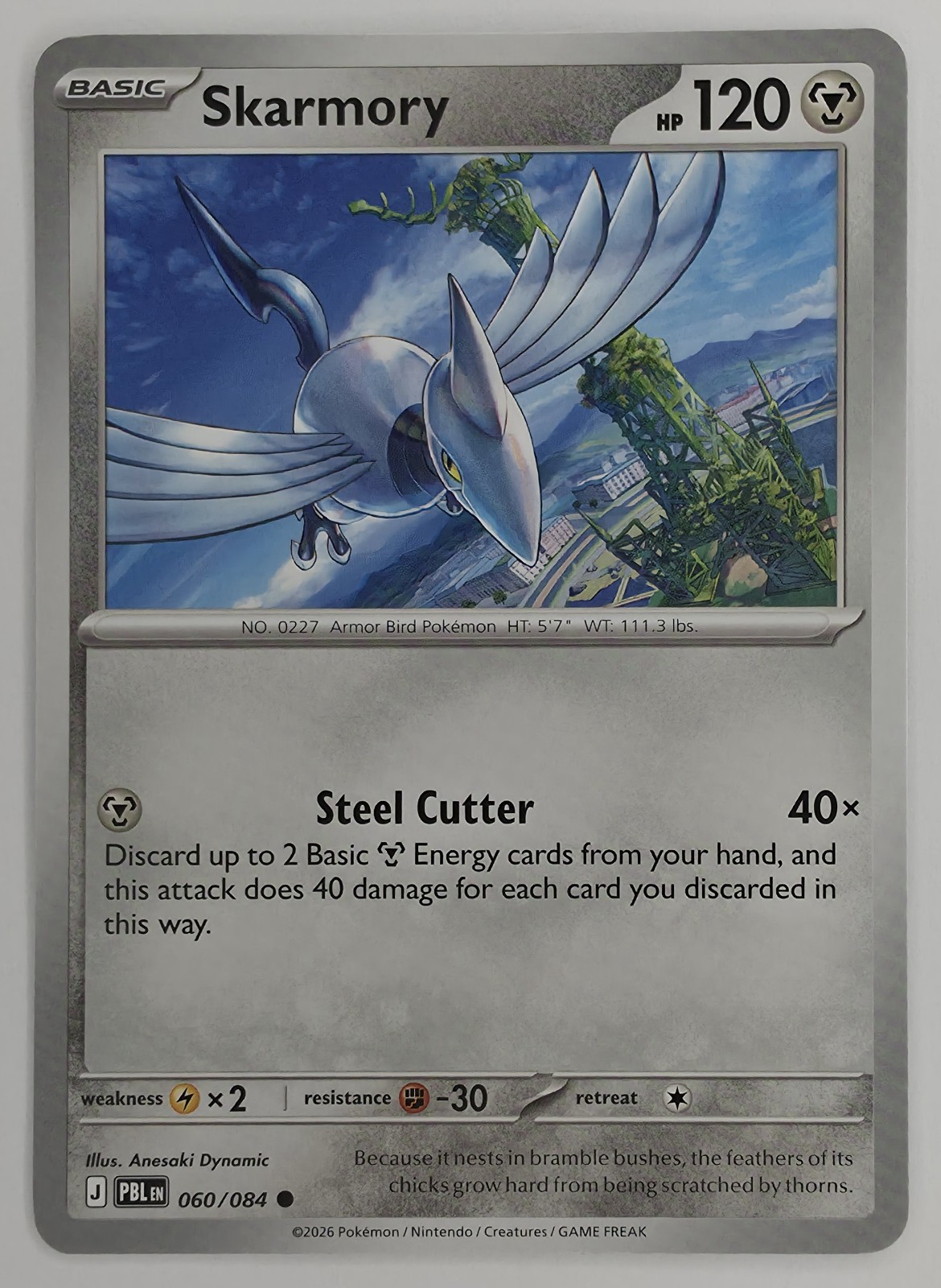 2026 Pokemon Pitch Black Skarmory #060/084 Common front