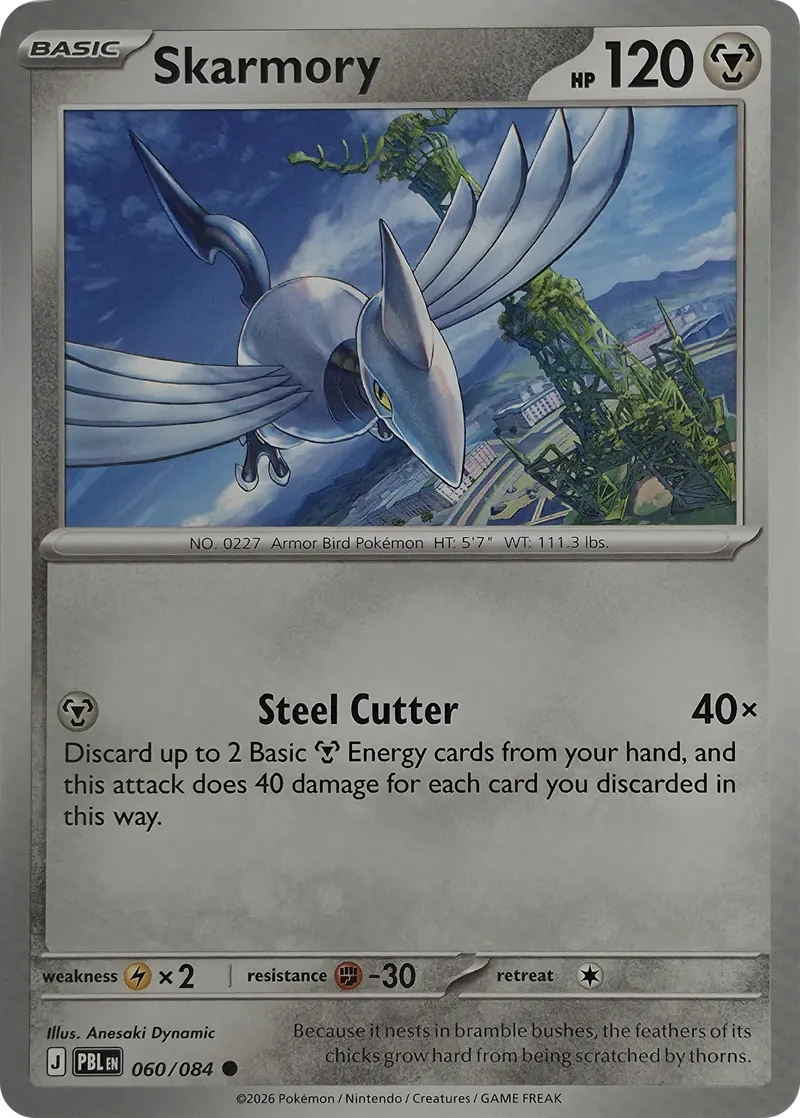 2026 Pokemon Pitch Black Skarmory #060/084 Common front