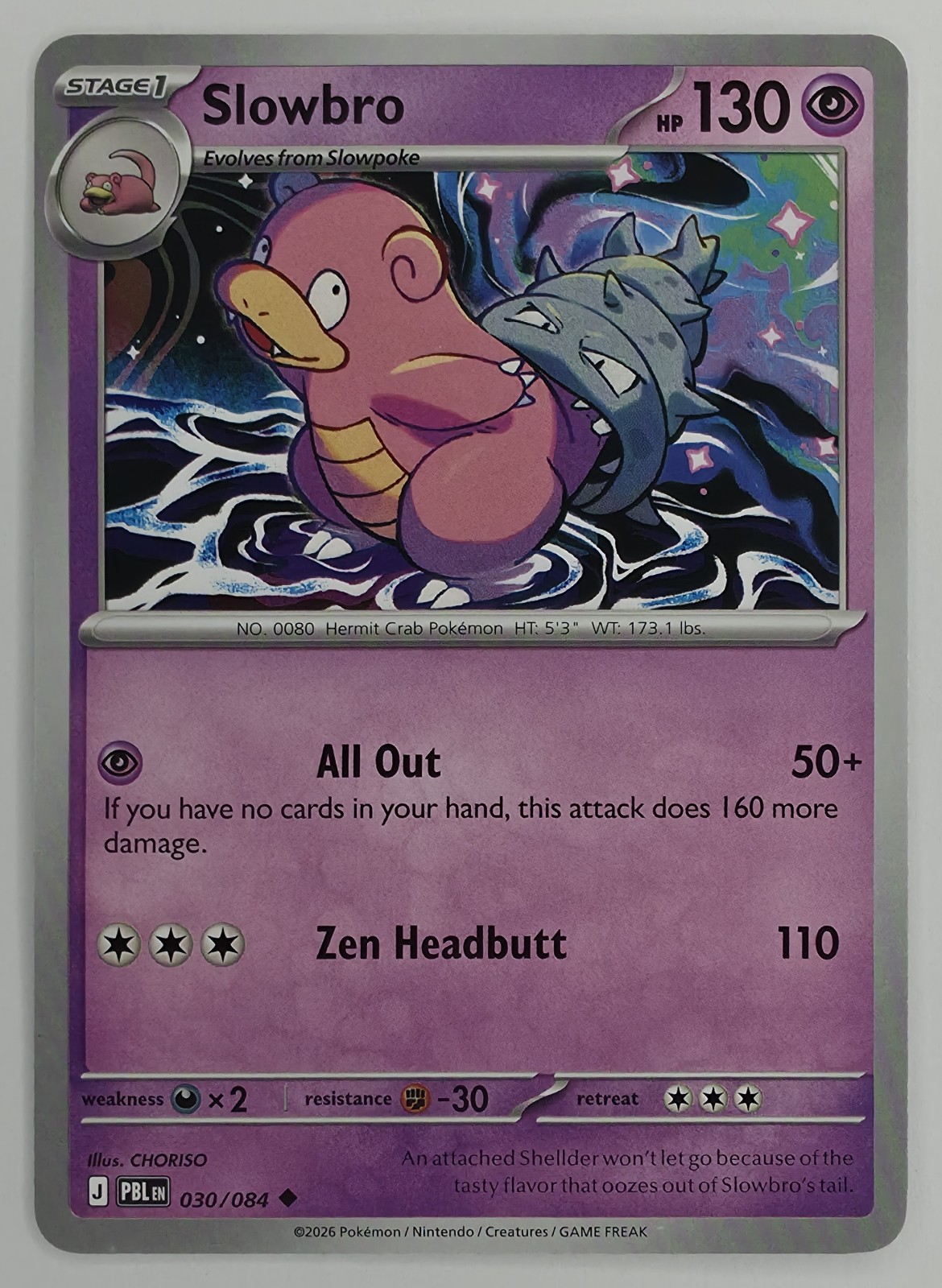 2026 Pokemon Pitch Black Slowbro #030/084 Uncommon front