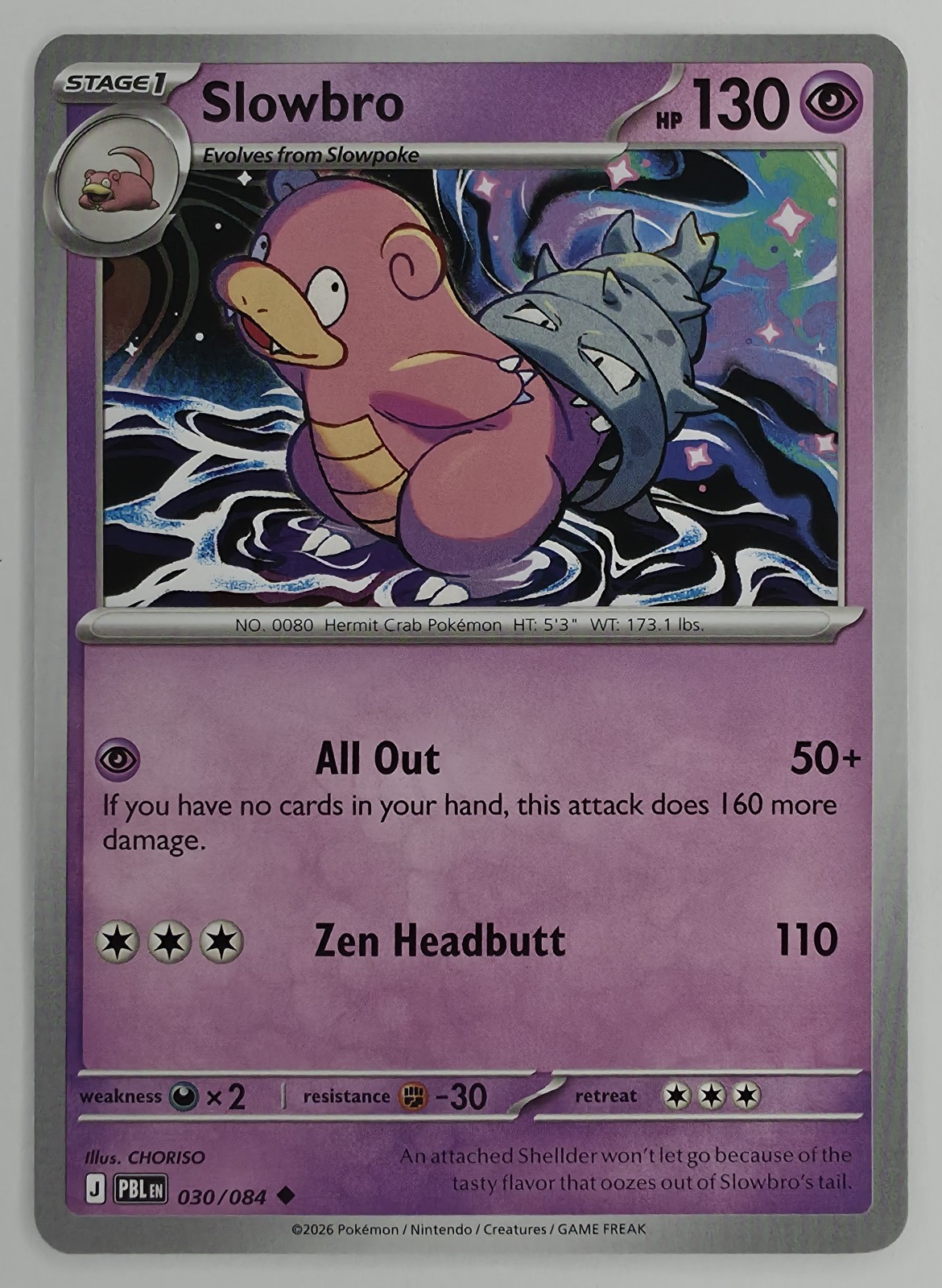 2026 Pokemon Pitch Black Slowbro #030/084 Uncommon front