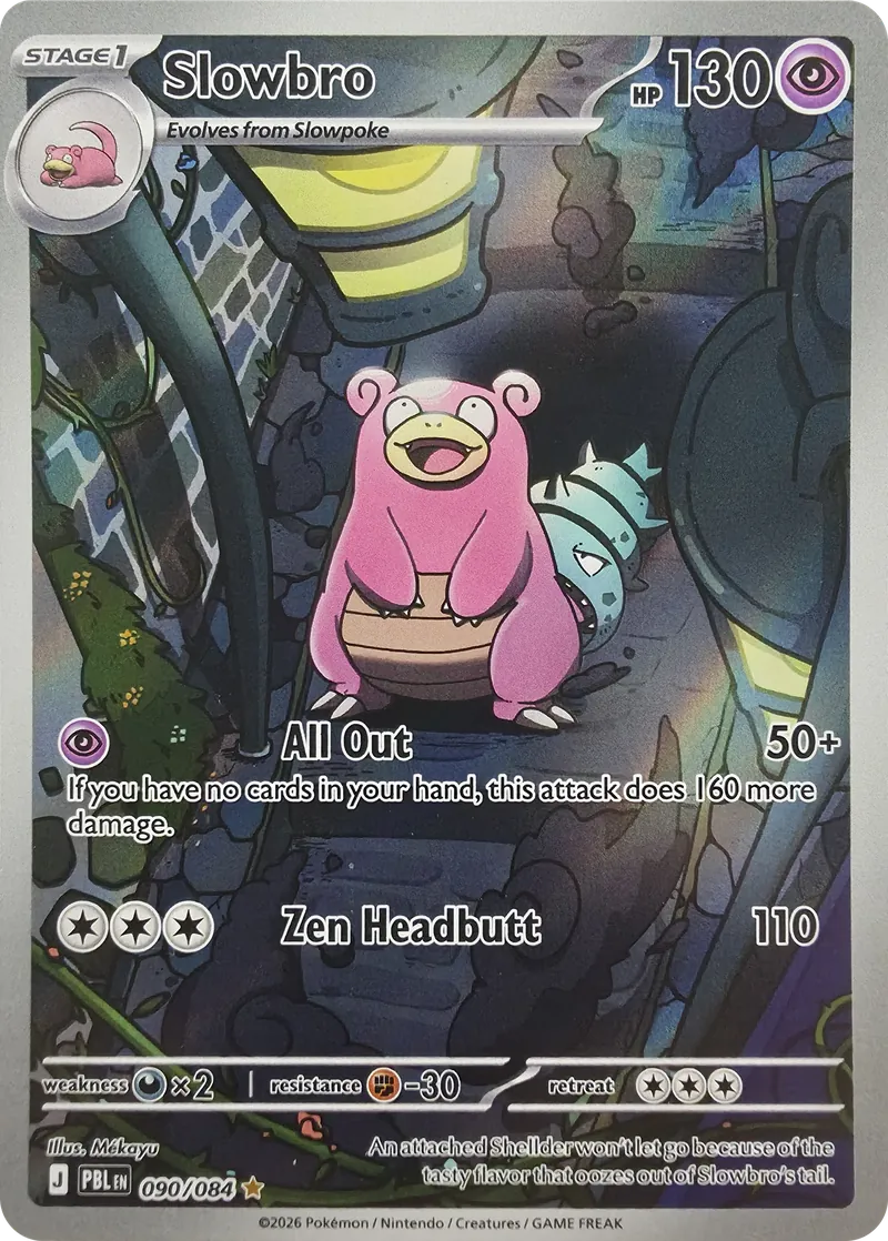 2026 Pokemon Pitch Black Slowbro #090/084 Illustration Rare Holo front
