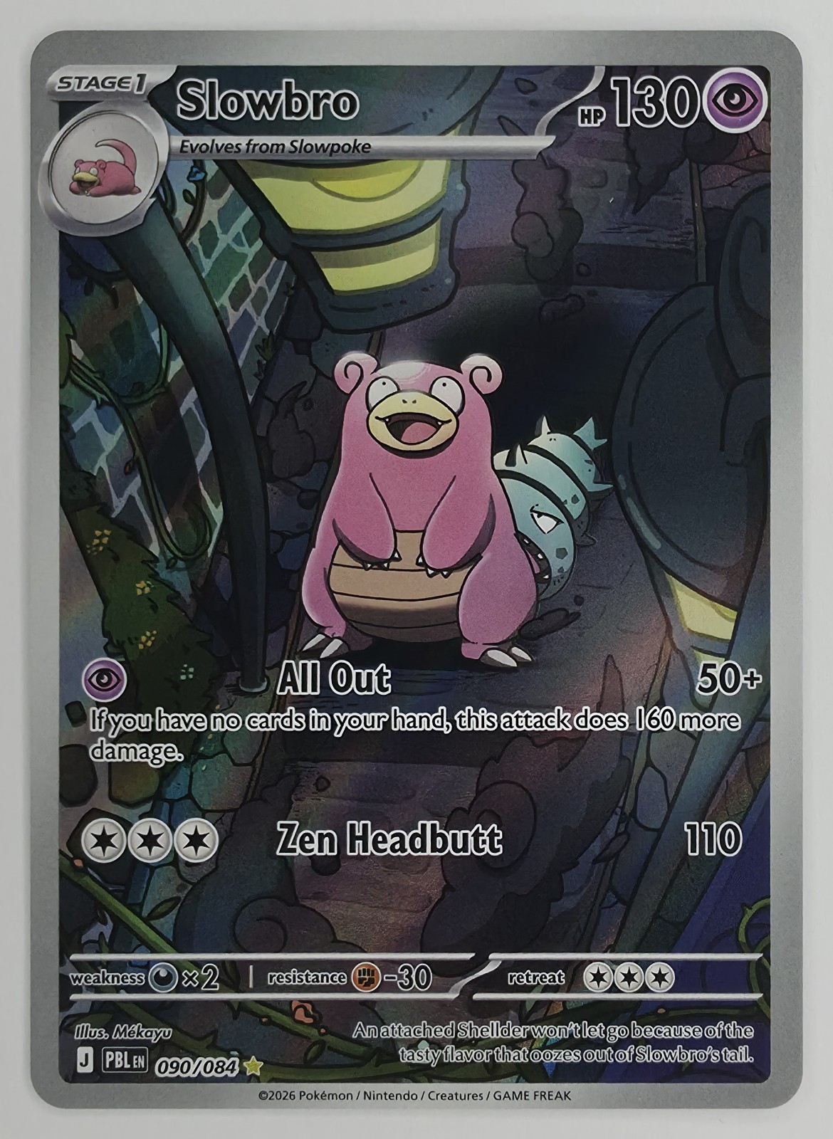 2026 Pokemon Pitch Black Slowbro #090/084 Illustration Rare Holo front
