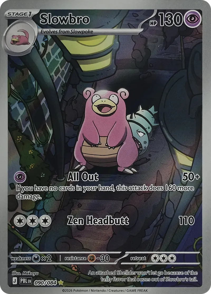 2026 Pokemon Pitch Black Slowbro #090/084 Illustration Rare Holo front