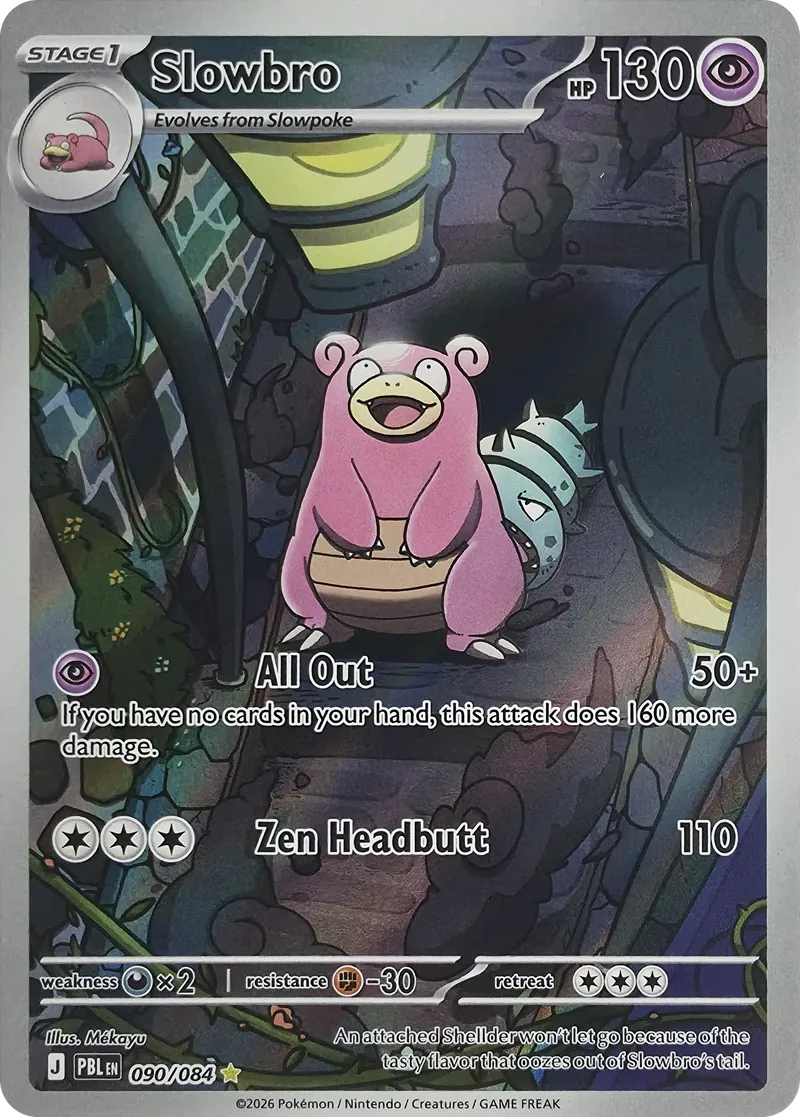 2026 Pokemon Pitch Black Slowbro #090/084 Illustration Rare Holo front