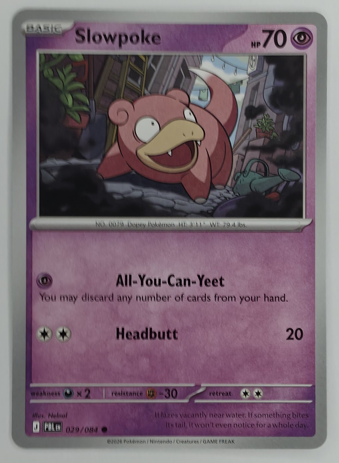 2026 Pokemon Pitch Black Slowpoke #029/084 Common front