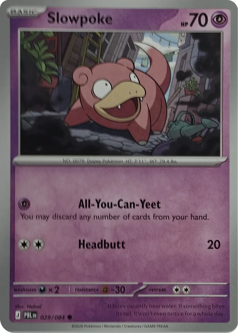 2026 Pokemon Pitch Black Slowpoke #029/084 Common front