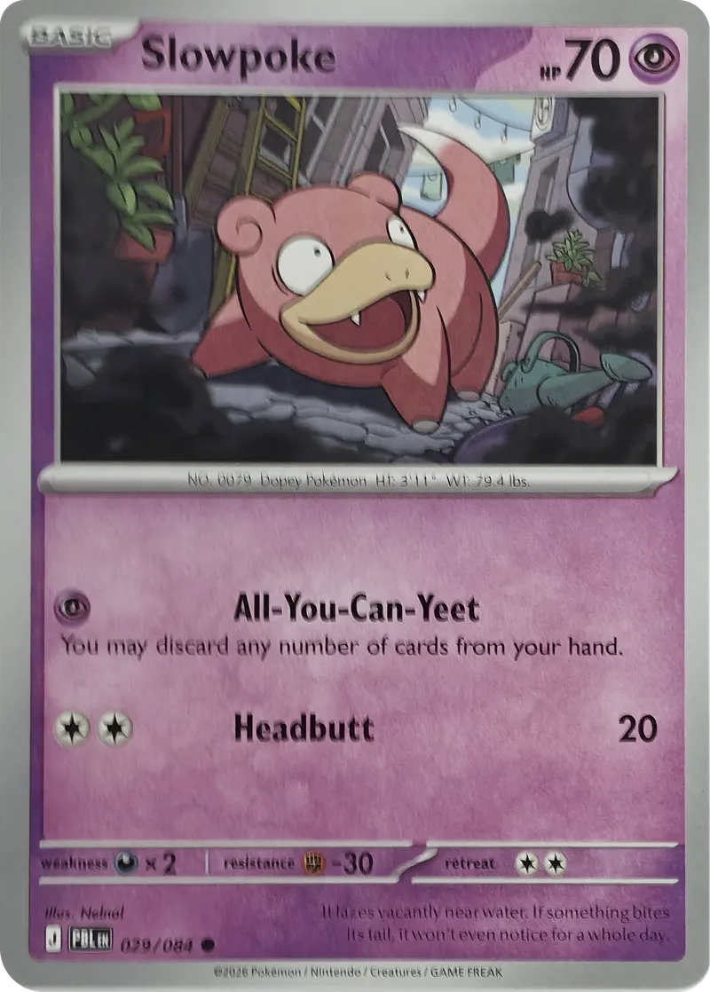 2026 Pokemon Pitch Black Slowpoke #029/084 Common front