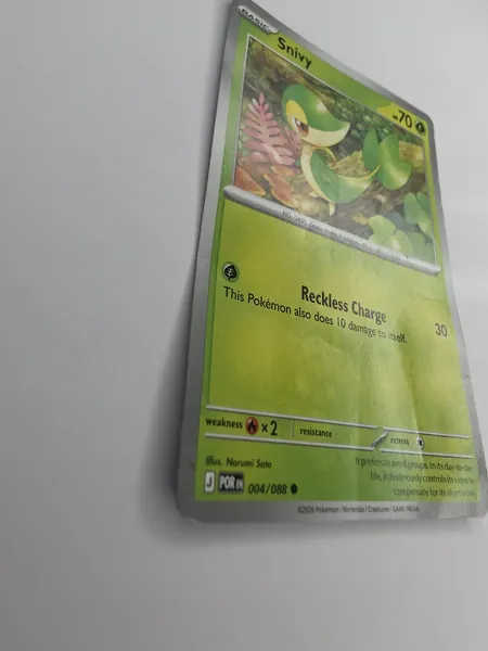 2026 Pokemon Perfect Order Snivy #004/088 front, angled