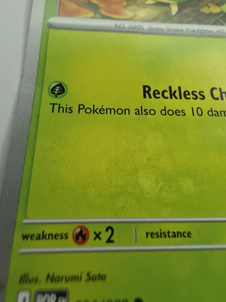 2026 Pokemon Perfect Order Snivy #004/088 text box close-up