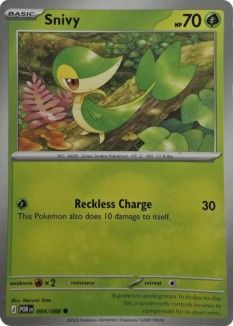 2026 Pokemon Perfect Order Snivy #004/088 front