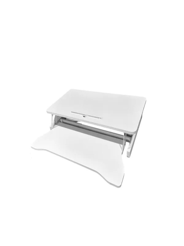 Standing Desk Converter, 32 In Sit-to-Stand Monitor Riser, White, photo 2