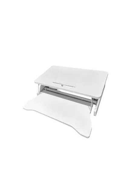 Standing Desk Converter, 32 In Sit-to-Stand Monitor Riser, White, photo 2