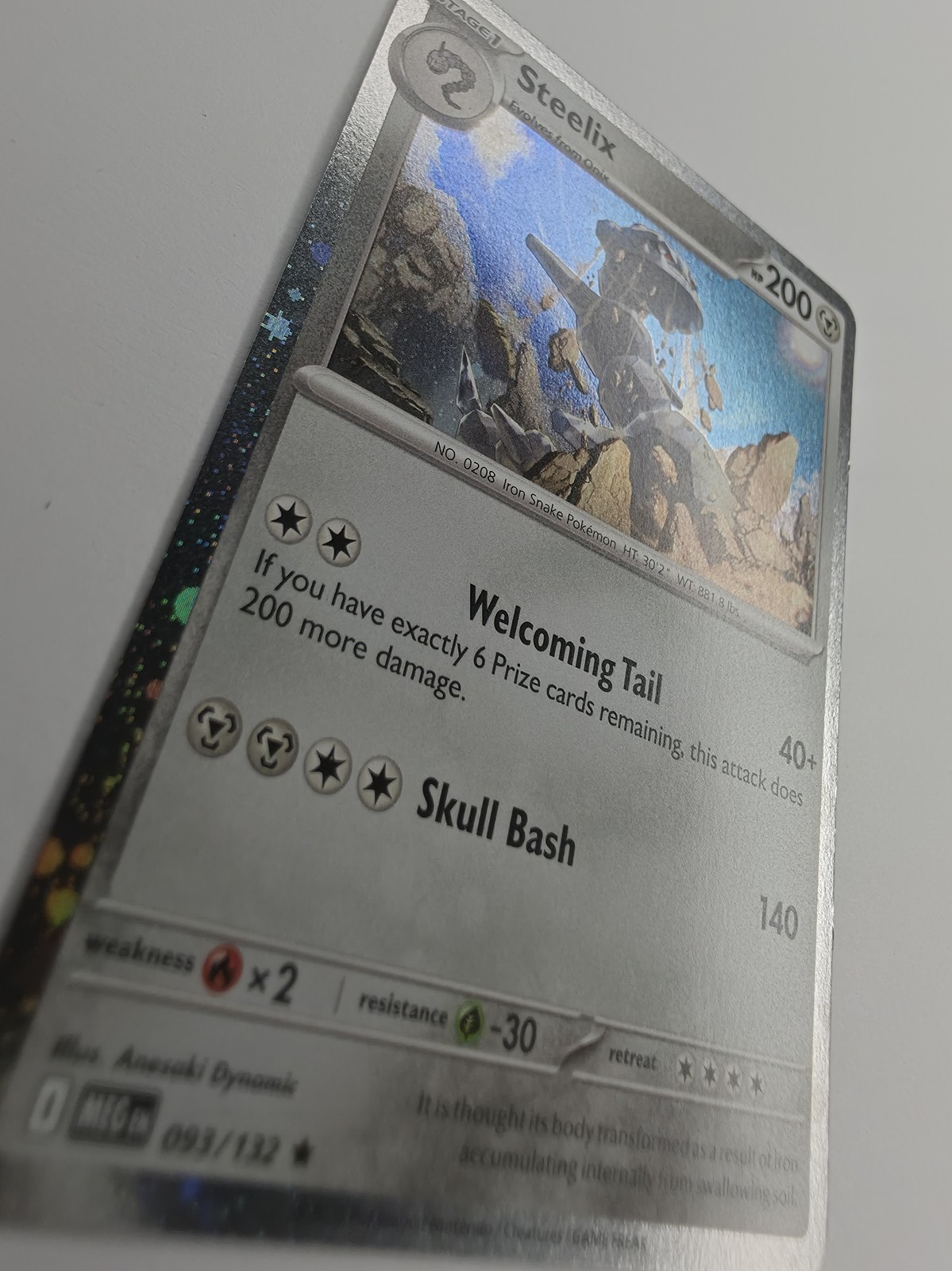 2025 Pokemon Mega Evolution Steelix #093/132 Cosmos Holo Rare photo 3