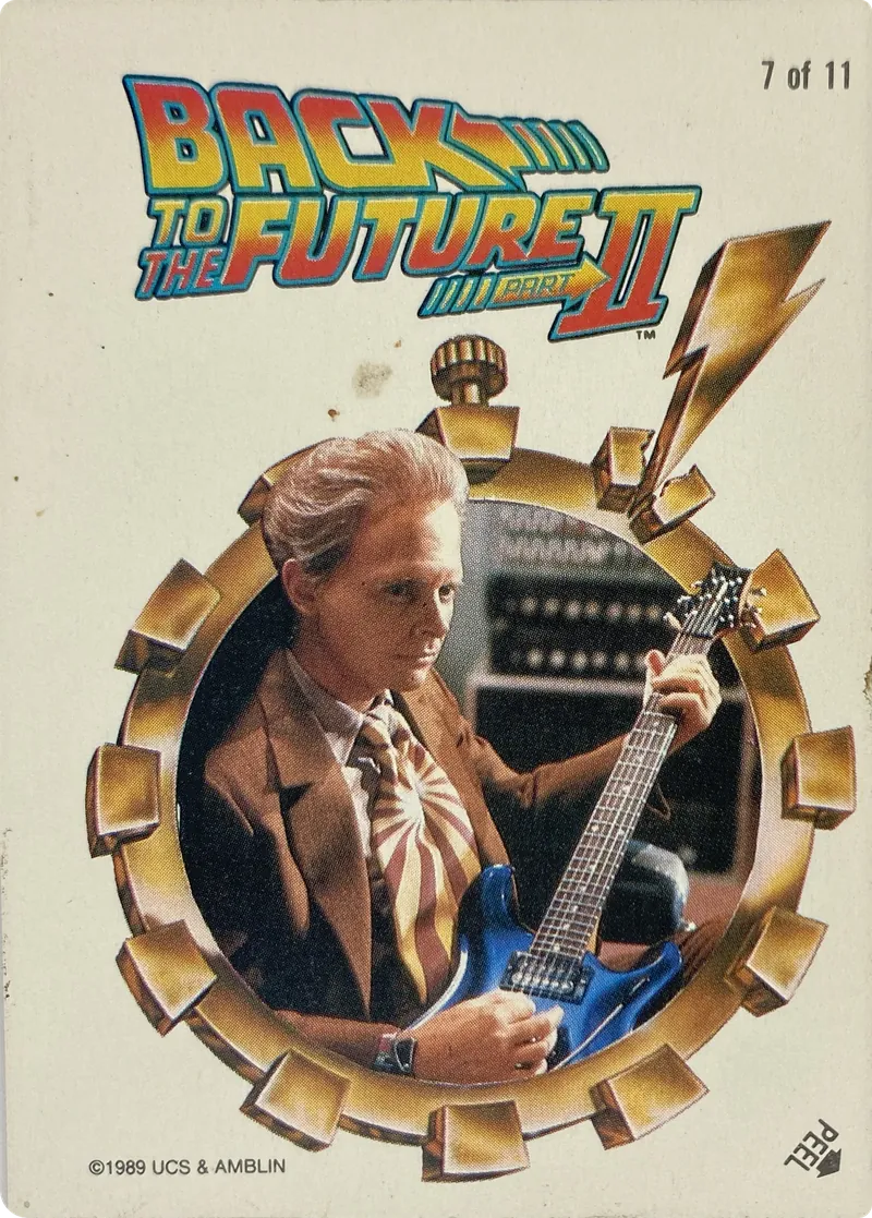 1989 Topps Back to the Future Part II Sticker #7 of 11, Puzzle Back front
