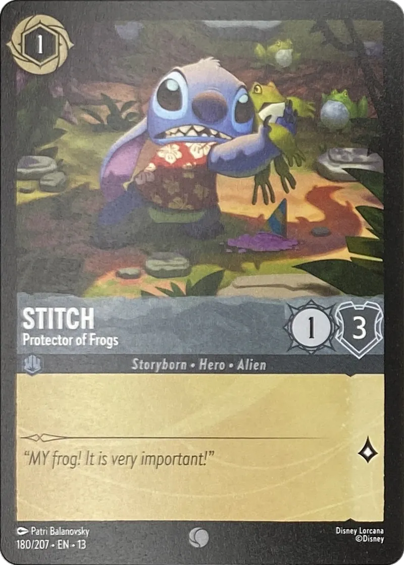 2026 Disney Lorcana Attack of the Vine! Stitch - Protector of Frogs #180/207 Common front